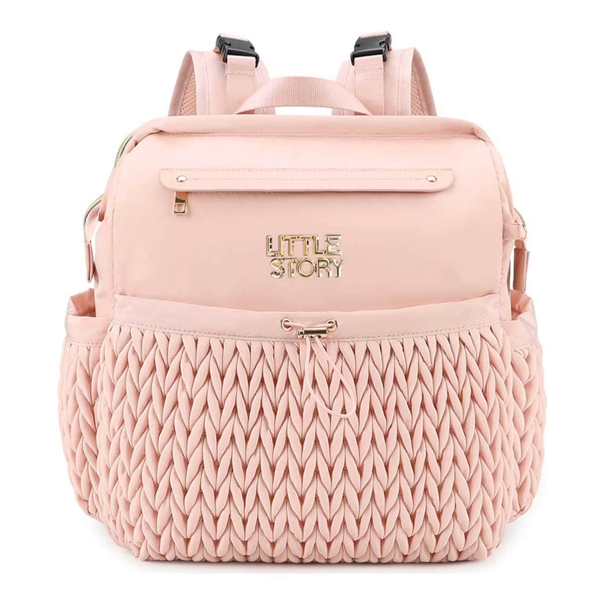 Little Story Pink Diaper Backpack with Changing Pad & Laptop Sleeve