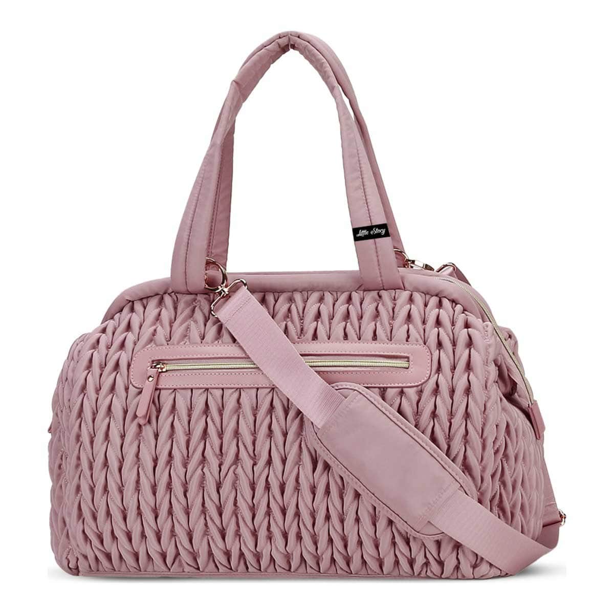 Little Story Pink Elva Diaper Bag with Stroller Straps