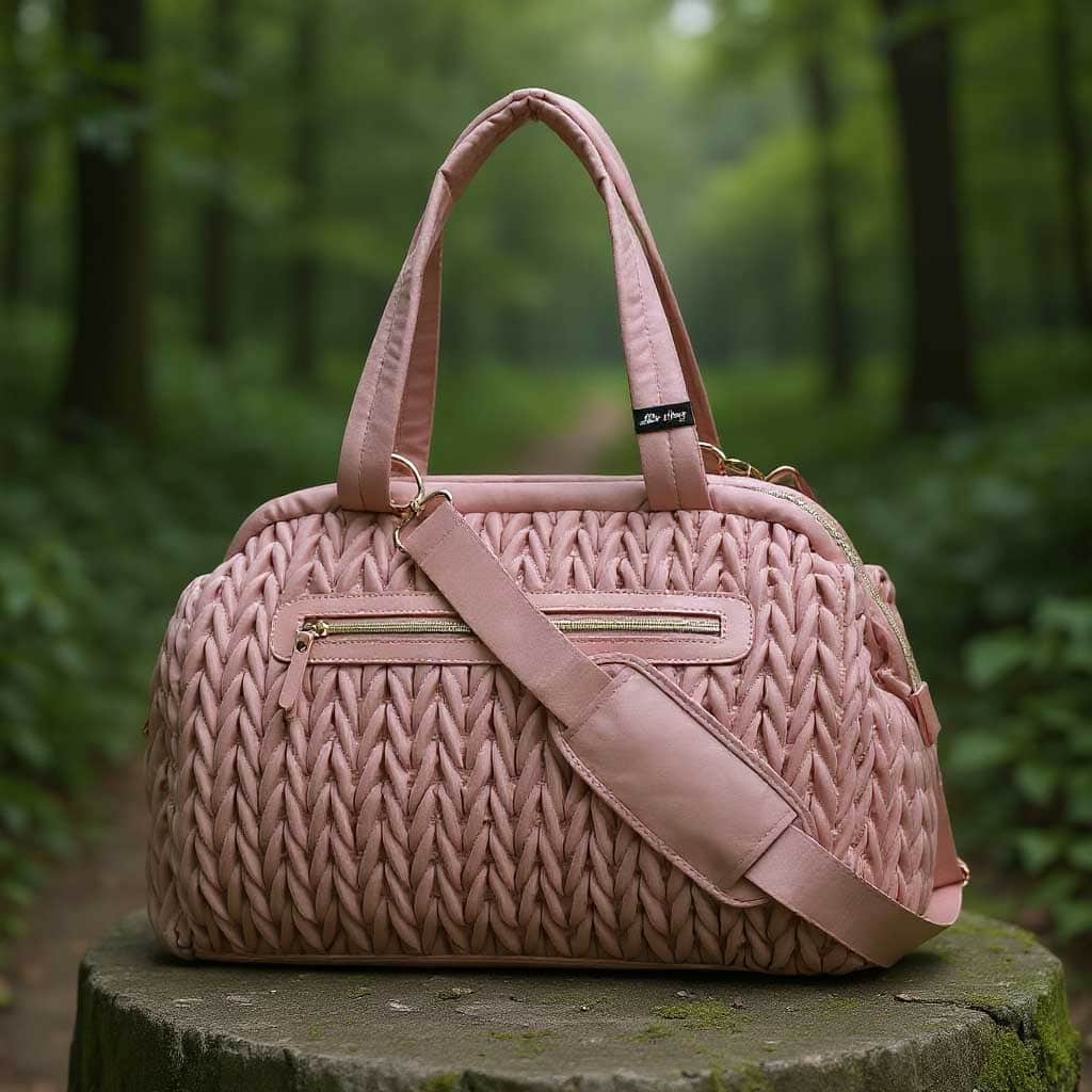 Little Story Pink Elva Diaper Bag with Stroller Straps