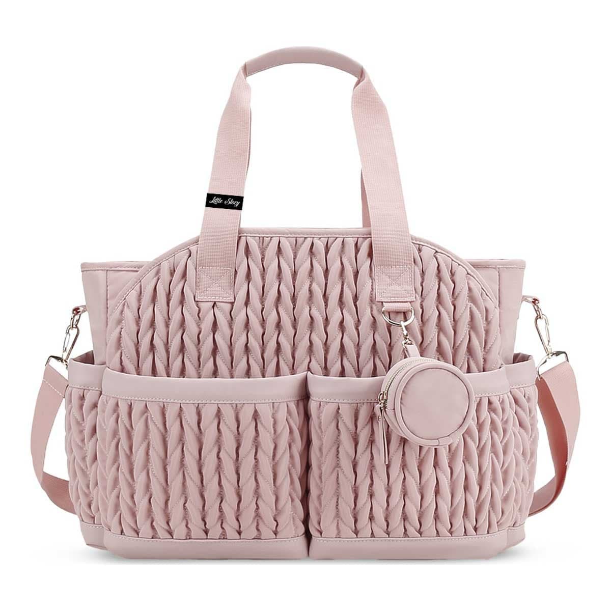 Little Story Pink Nova Tote Bag with Pacifier Pod