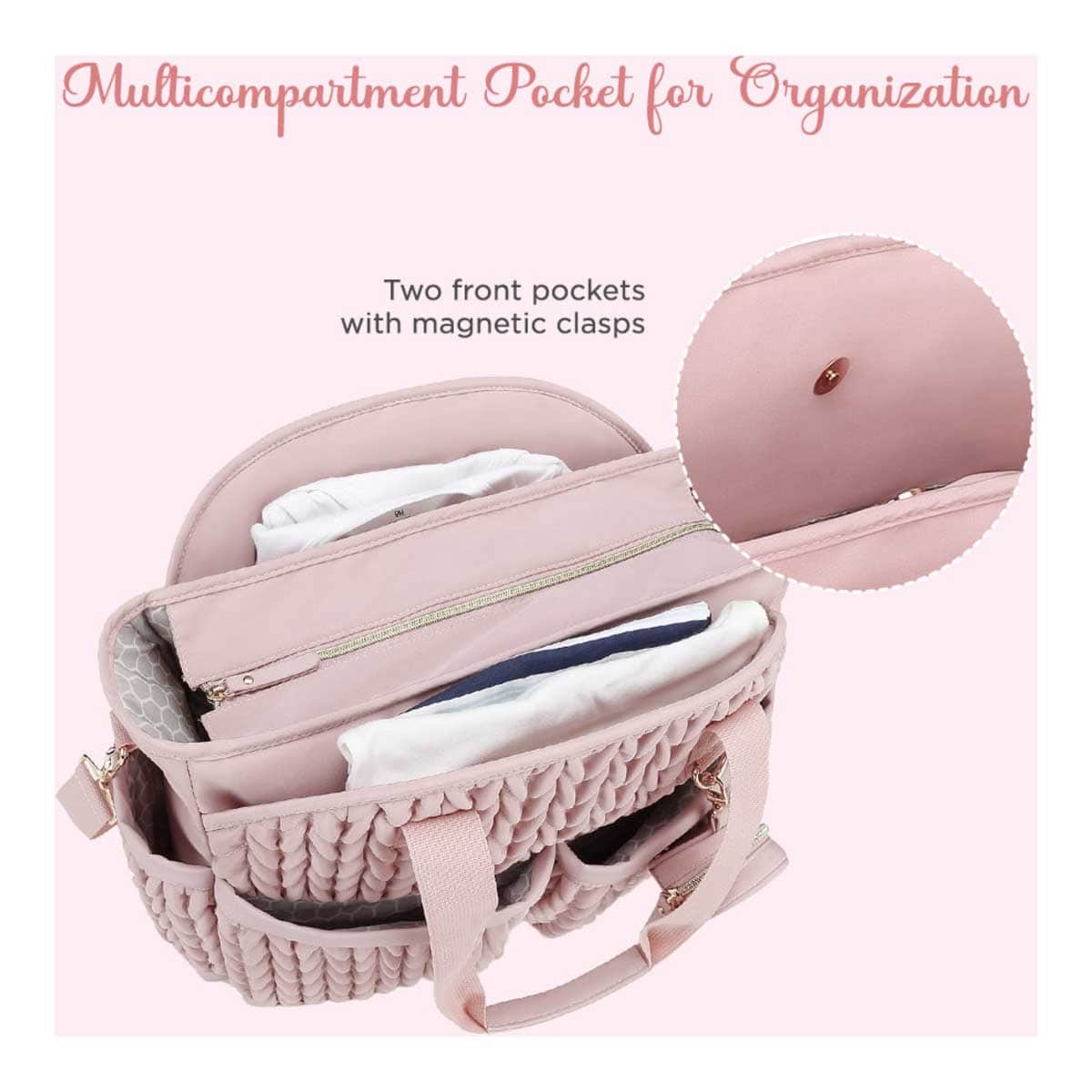Little Story Pink Nova Tote Bag with Pacifier Pod