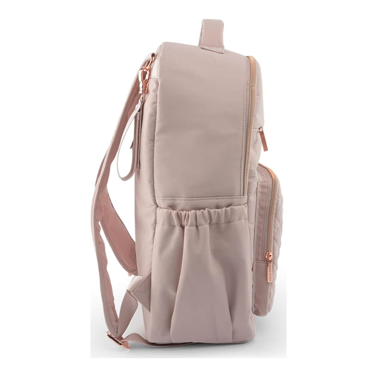 Little Story Pink Quilted Diaper Backpack with Changing Mat