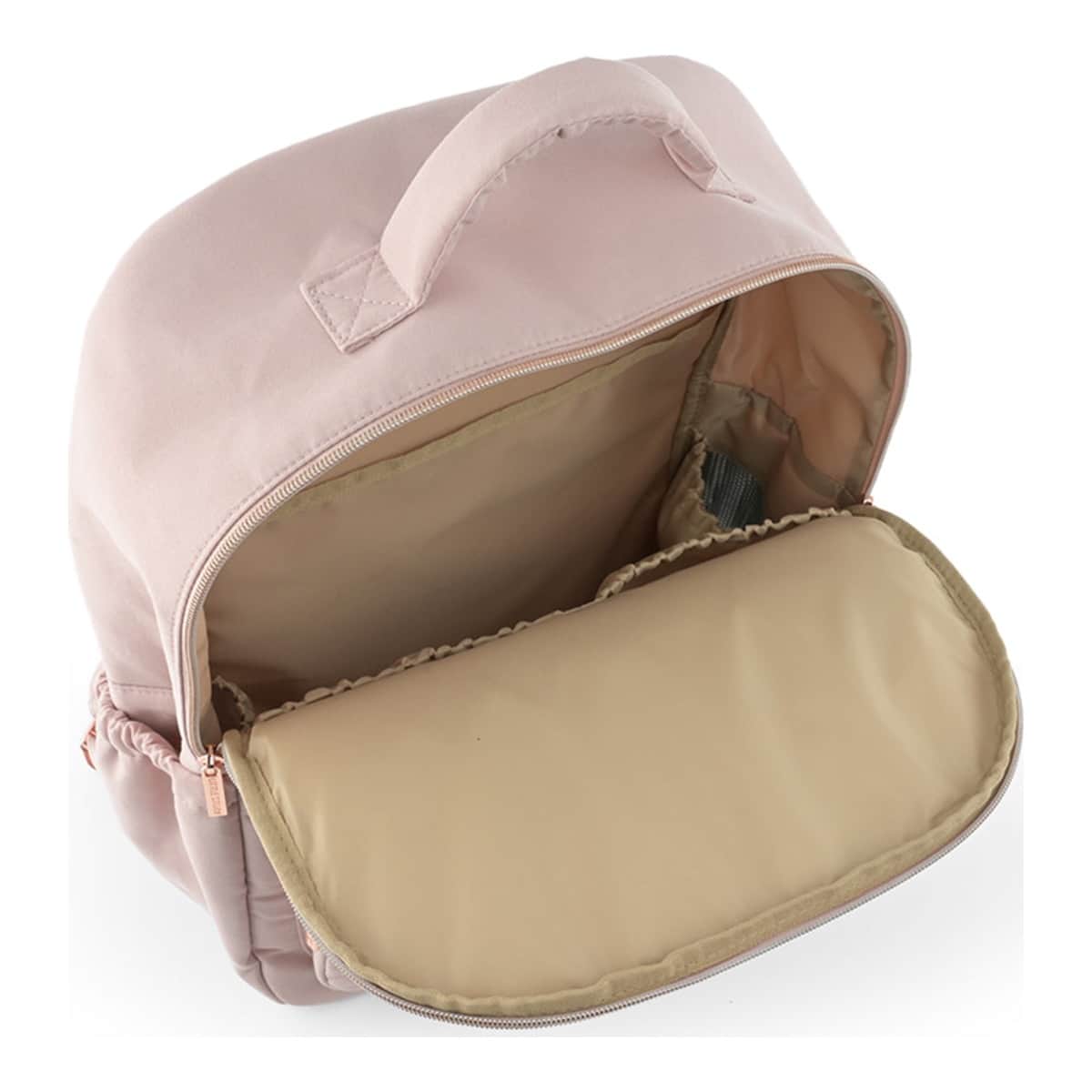 Little Story Pink Quilted Diaper Backpack with Changing Mat
