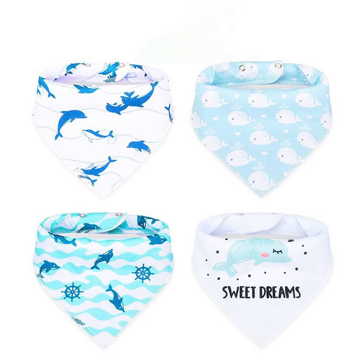 Little Story Pirates Bandana Drool Bibs Toddler, 0-2 Years, Pack of 4