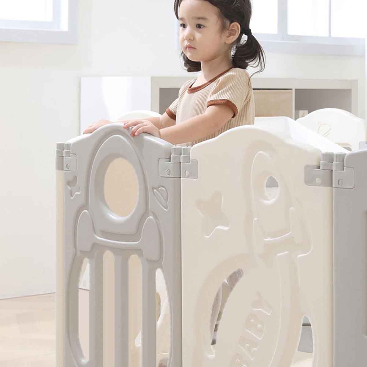 Little Story Space Grey Playpen with Basketball Hoop