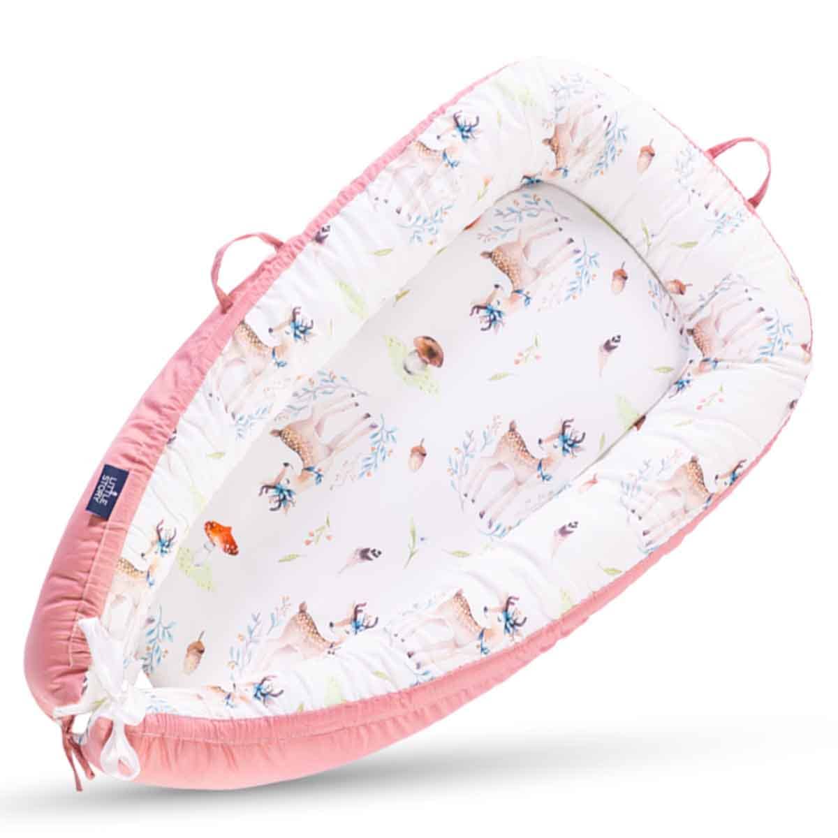 Little Story Reindeer Soft Breathable Fiberfill Newborn Lounger Bed Toddler, 0-2 Years