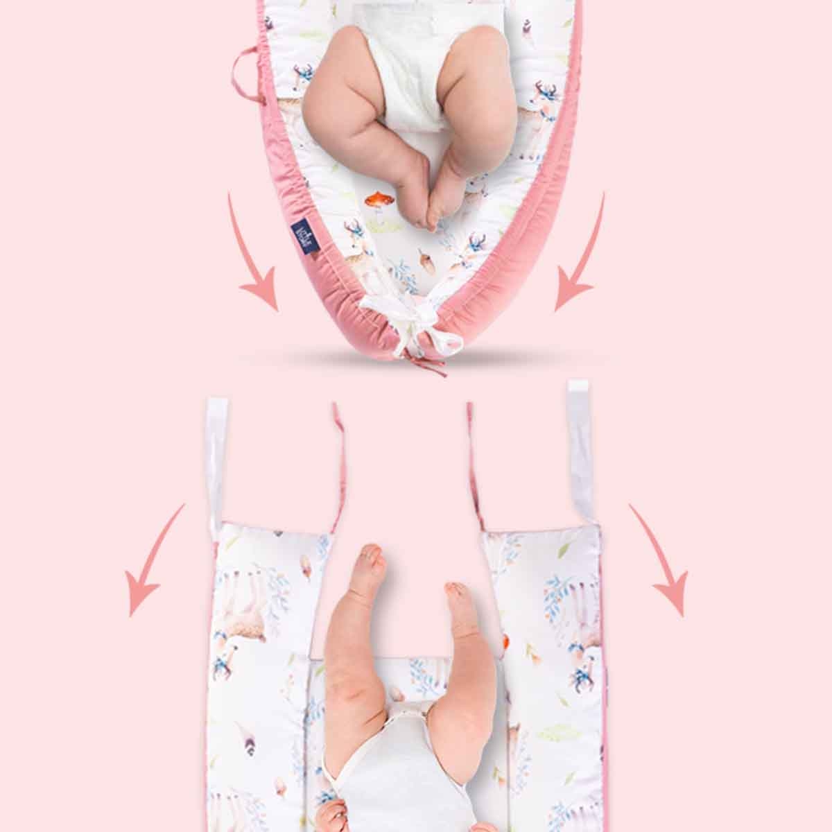 Little Story Reindeer Soft Breathable Fiberfill Newborn Lounger Bed Toddler, 0-2 Years