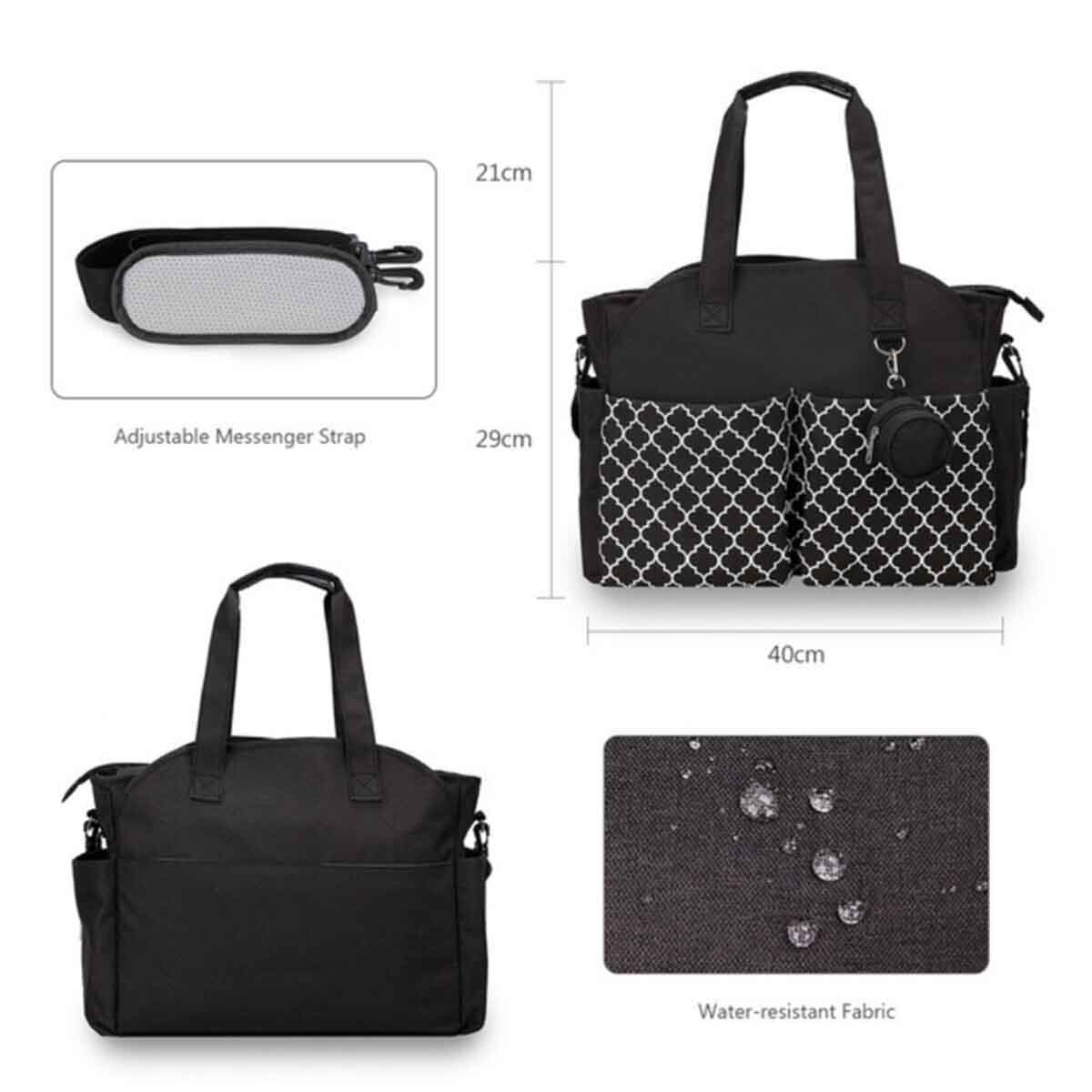 Little Story Black Signature Diaper Bag