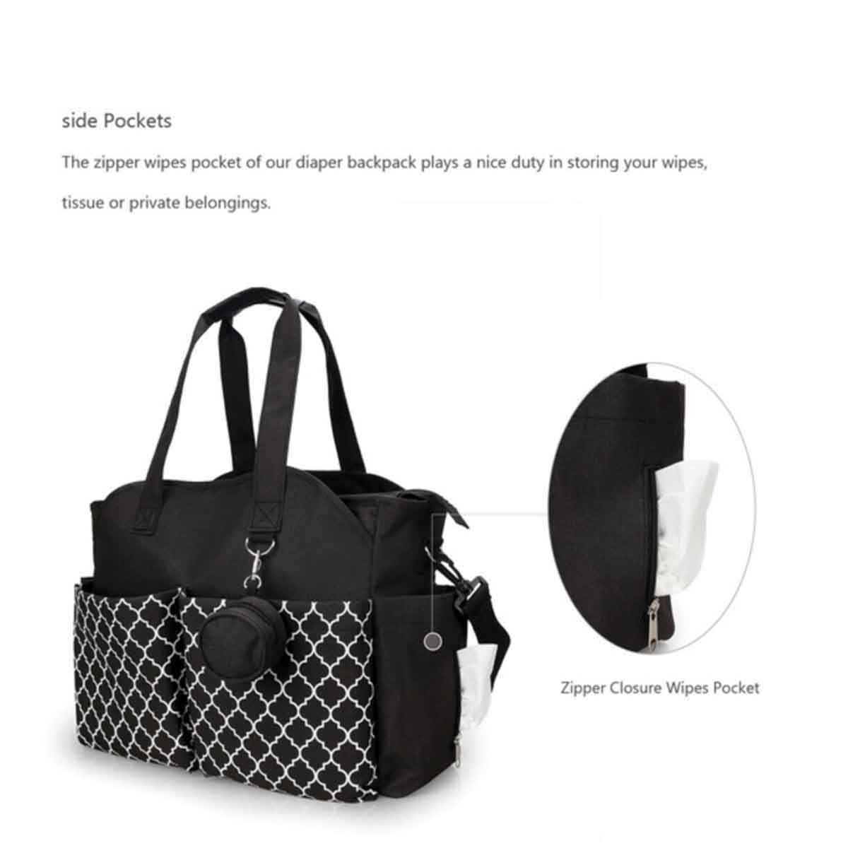 Little Story Black Signature Diaper Bag