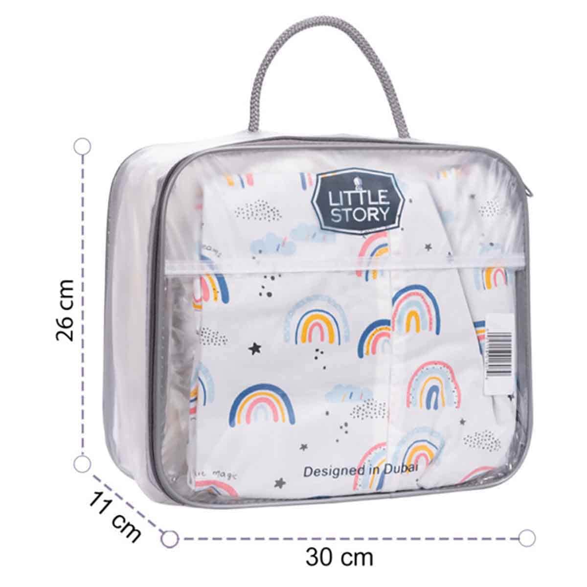 Little Story Soft Breathable Sunshine Grey Fiberfill Newborn Lounger Bed Toddler, 0-2 Years