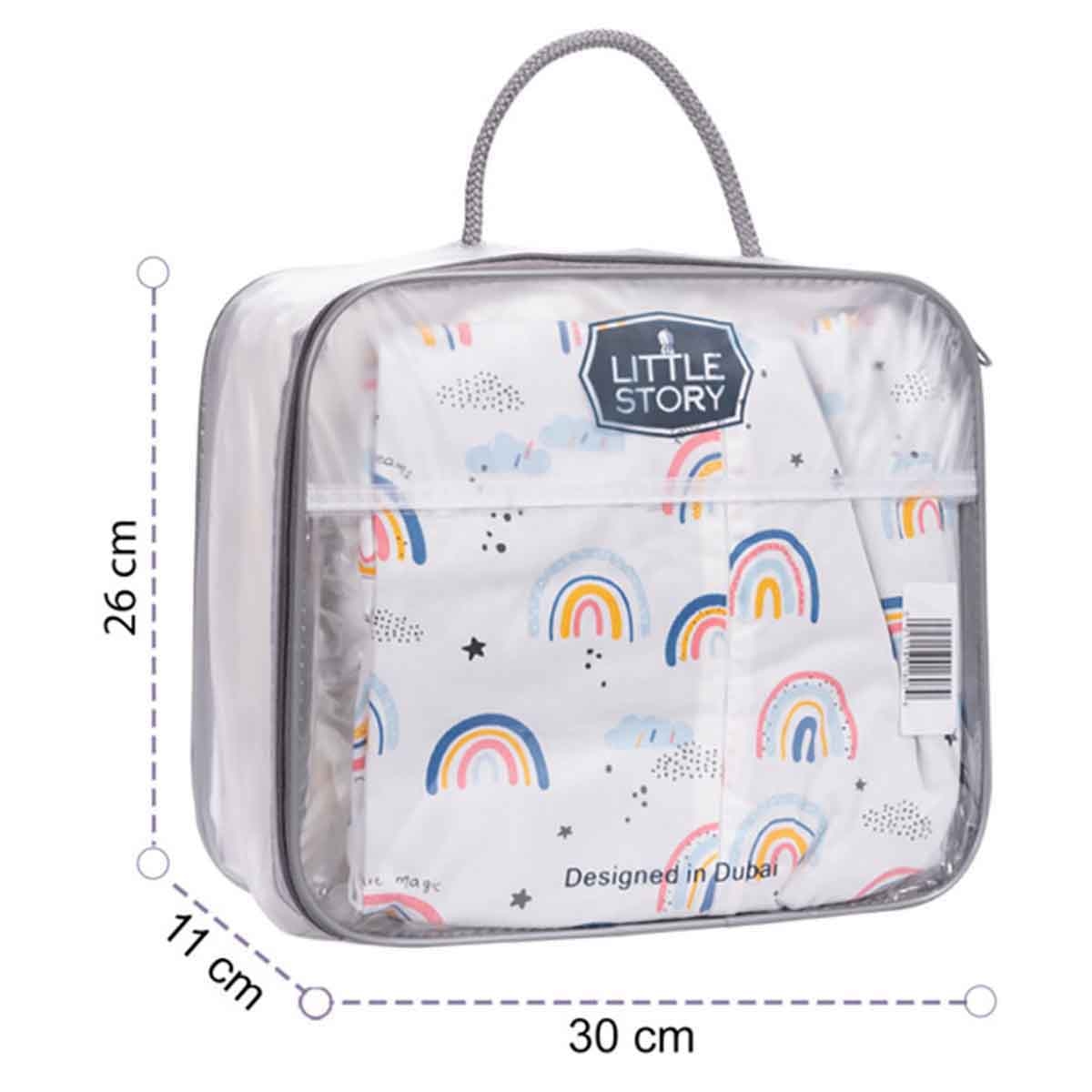 Little Story Soft Breathable Sunshine Grey Fiberfill Newborn Lounger Bed Toddler, 0-2 Years