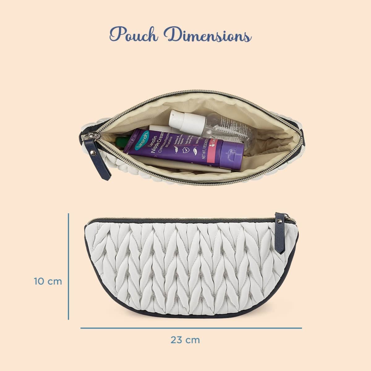 Little Story White Luxe Knit Diaper Bag with Clutch
