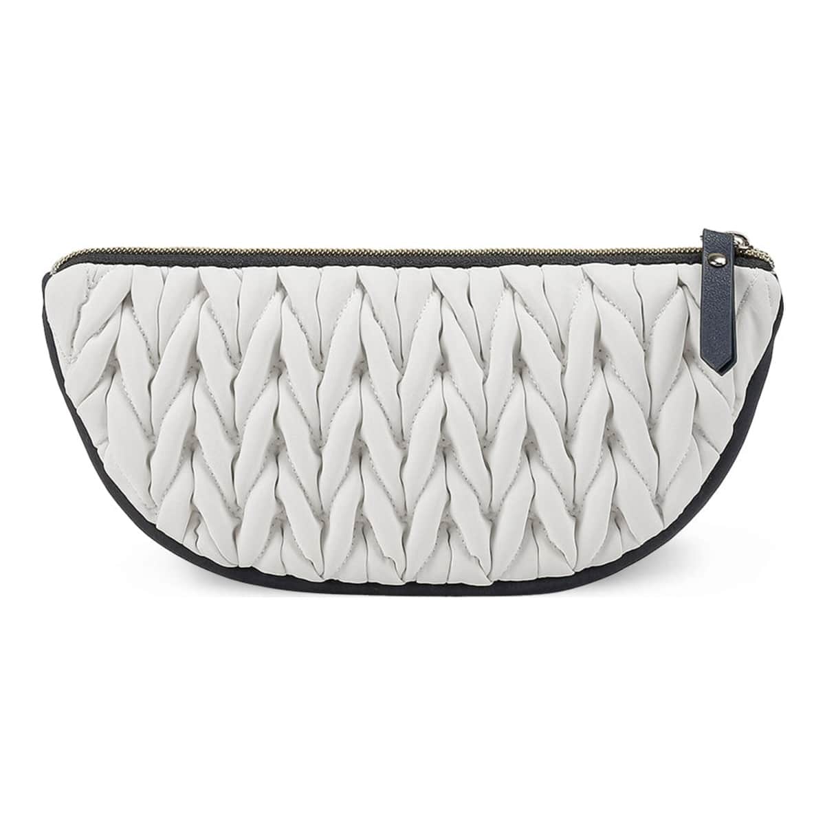 Little Story White Luxe Knit Diaper Bag with Clutch