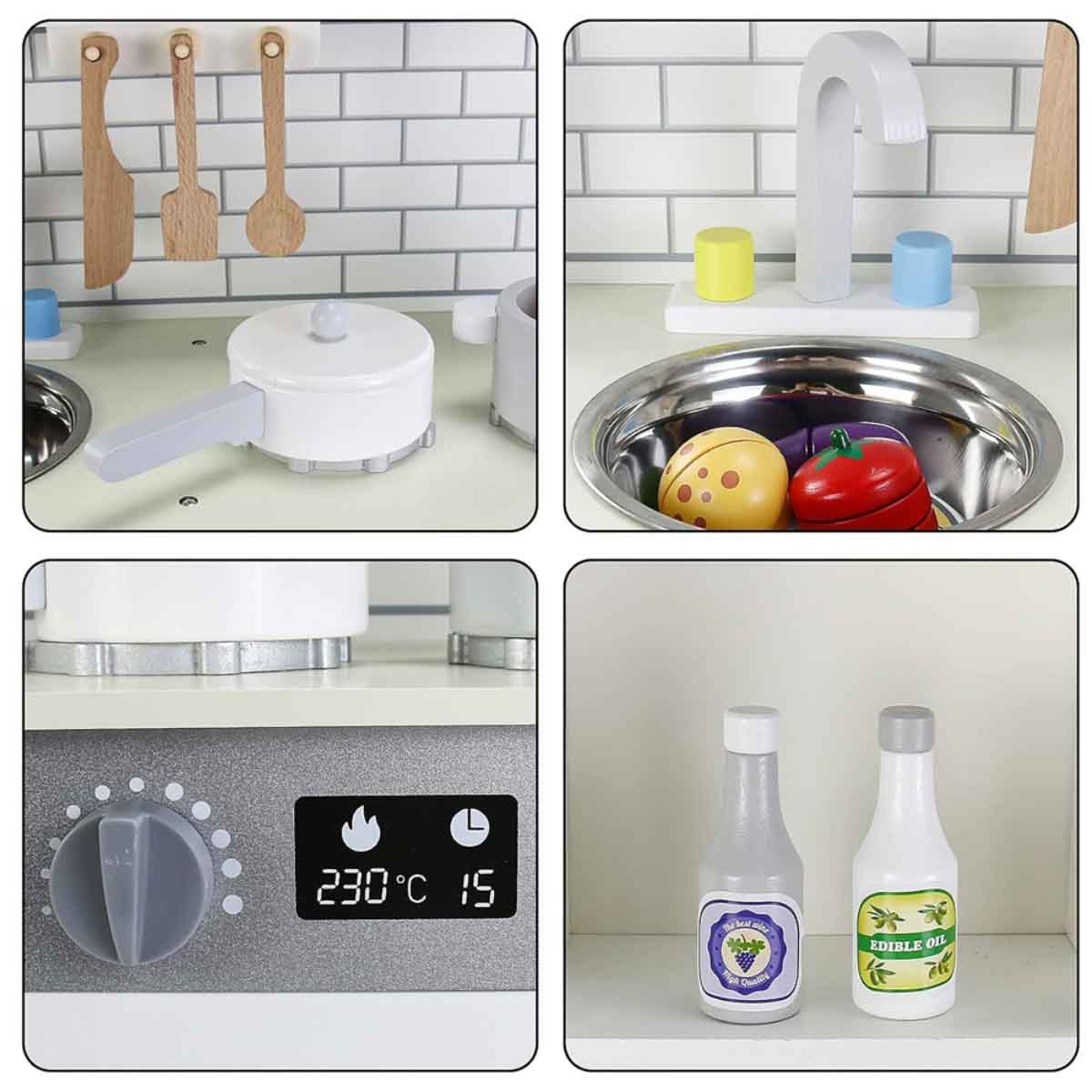 Little Story Wooden Kitchen with Accessories Playset Unisex, 3-4 Years