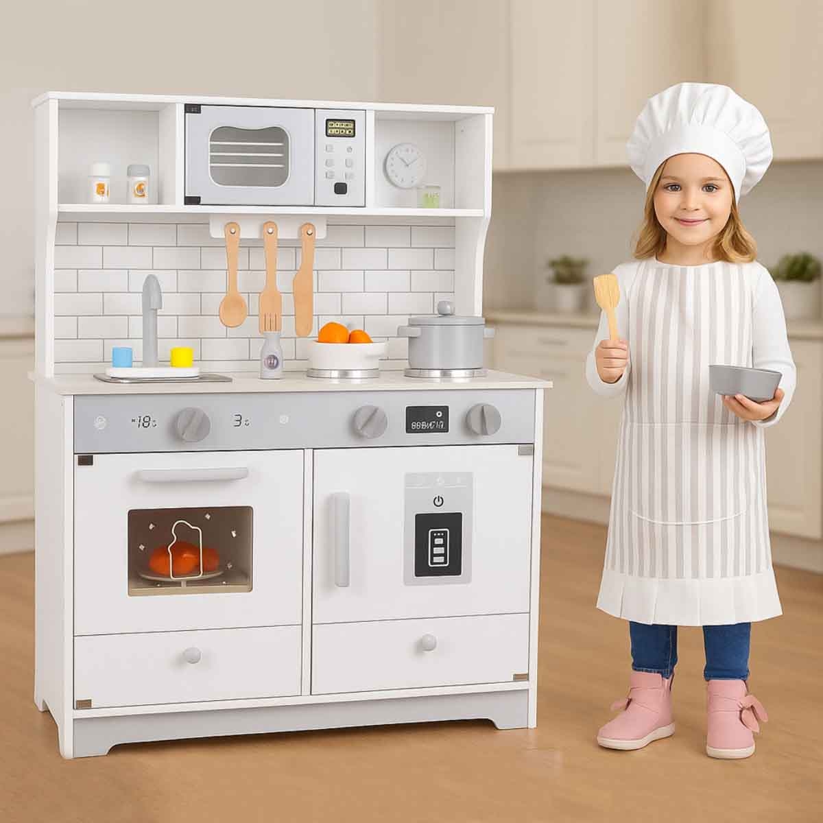 Little Story Wooden Kitchen with Accessories Playset Unisex, 3-4 Years