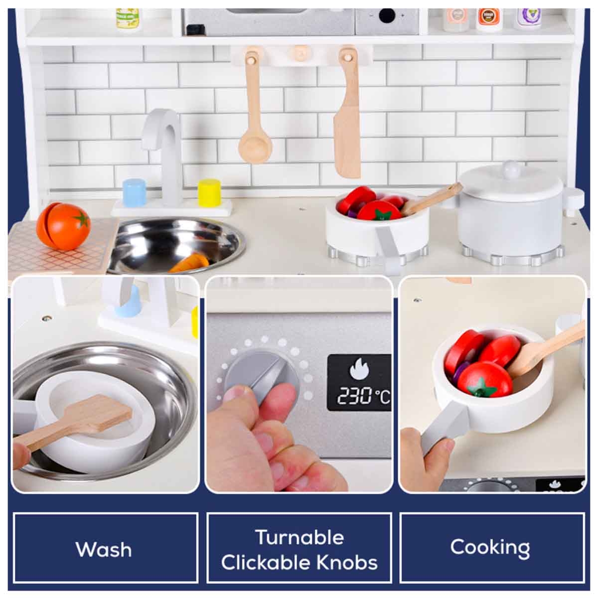 Little Story Wooden Kitchen with Accessories Playset Unisex, 3-4 Years