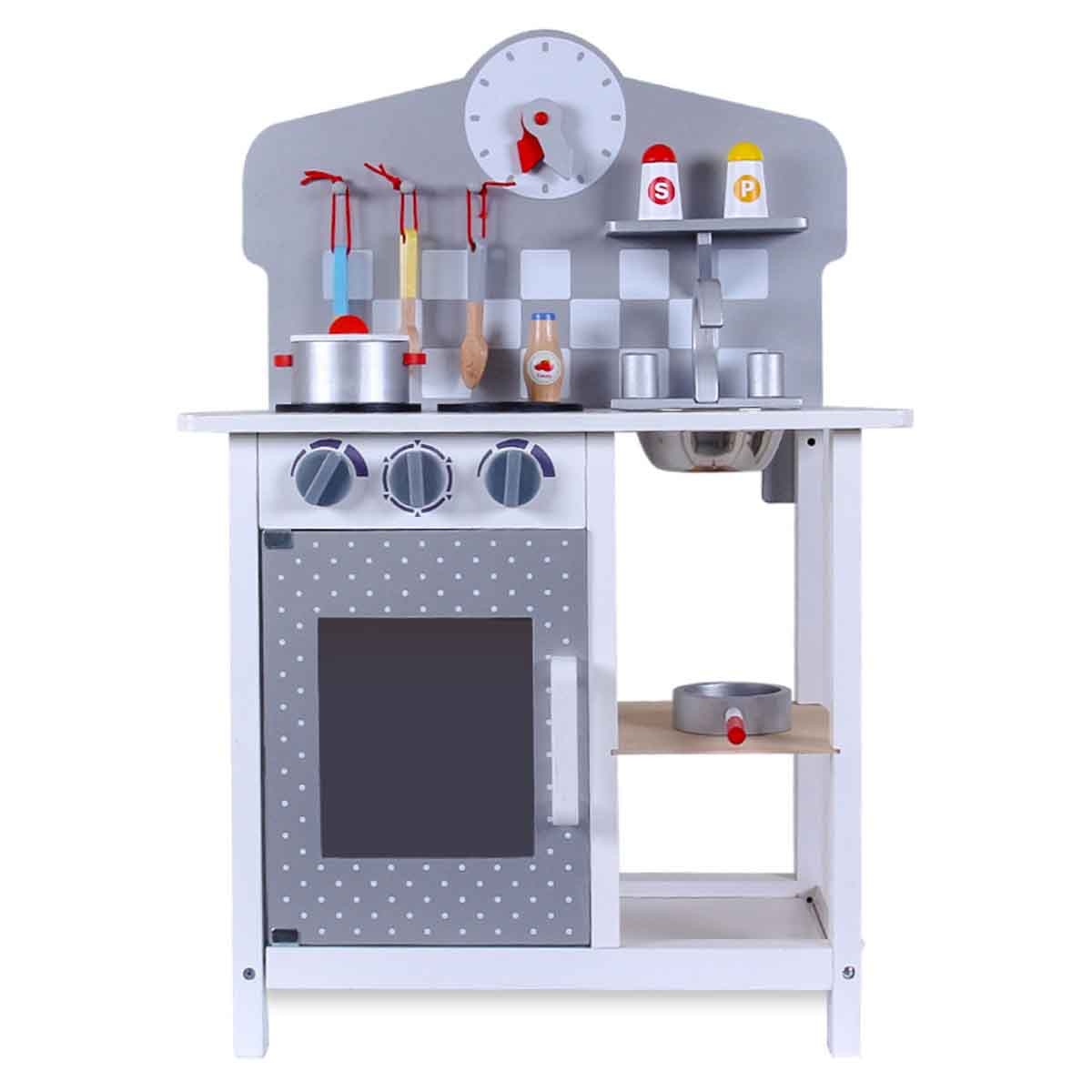 Little Story Wooden Kitchen with Wall Clock Playset Unisex, 3-4 Years