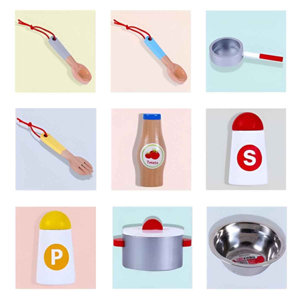 ليتل ستوري مطبخ خشبي مع ساعة حائط طقم لعب للجنسين، 3–4 سنوات