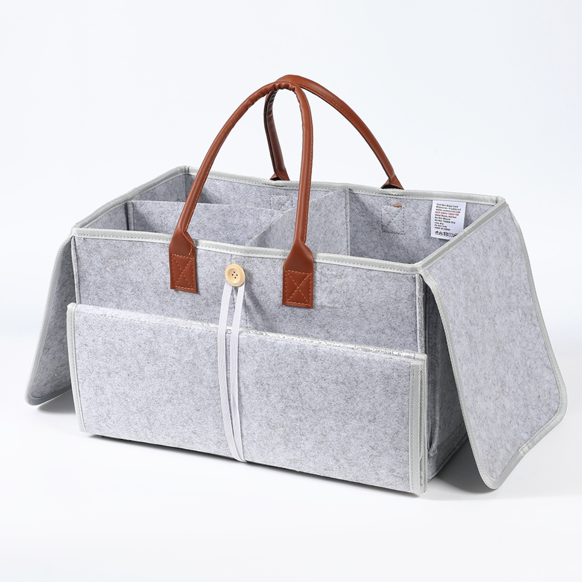 Little Story XL Grey 2-in-1 Diaper Caddy with Mat Toddler