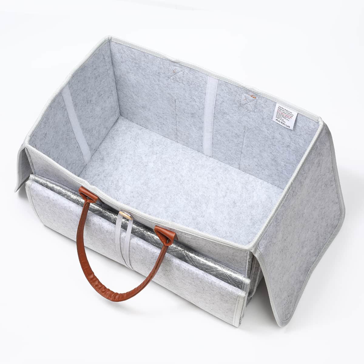 Little Story XL Grey 2-in-1 Diaper Caddy with Mat Toddler