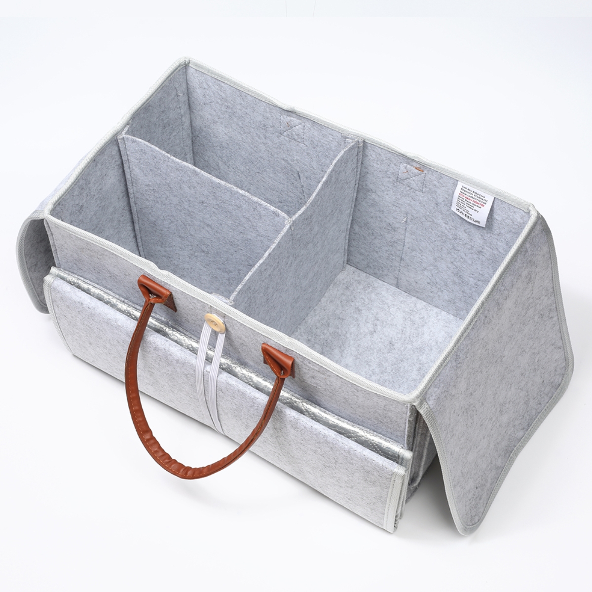 Little Story XL Grey 2-in-1 Diaper Caddy with Mat Toddler
