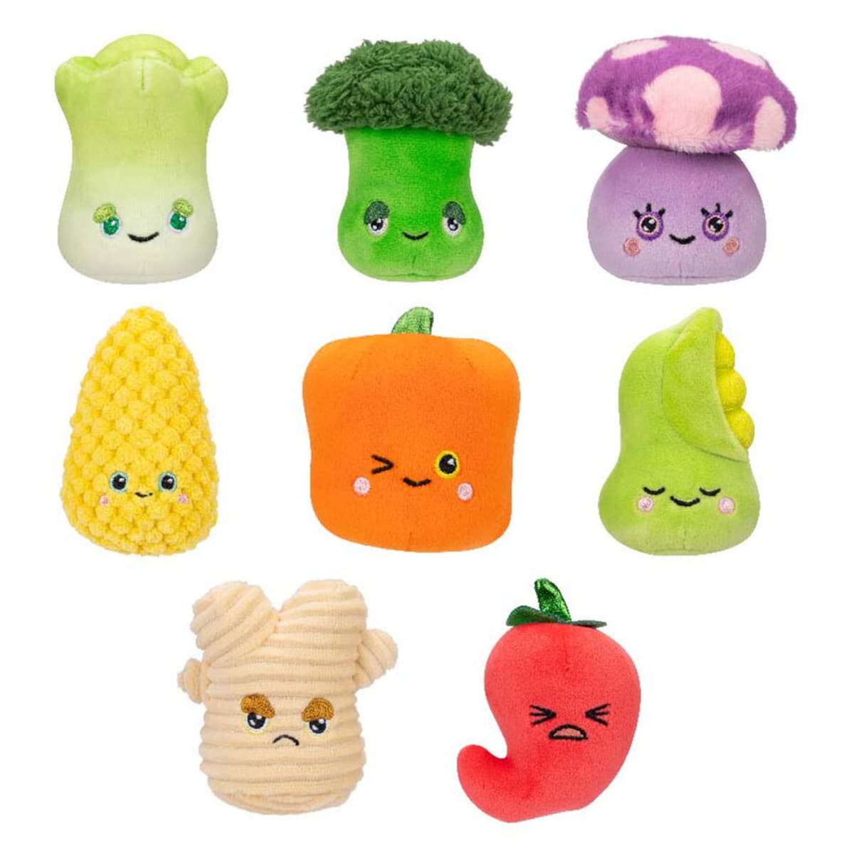 Living On The Veg Assorted 3" Various Shapes of Vegetables Plush Toy Unisex, 3-4 Years
