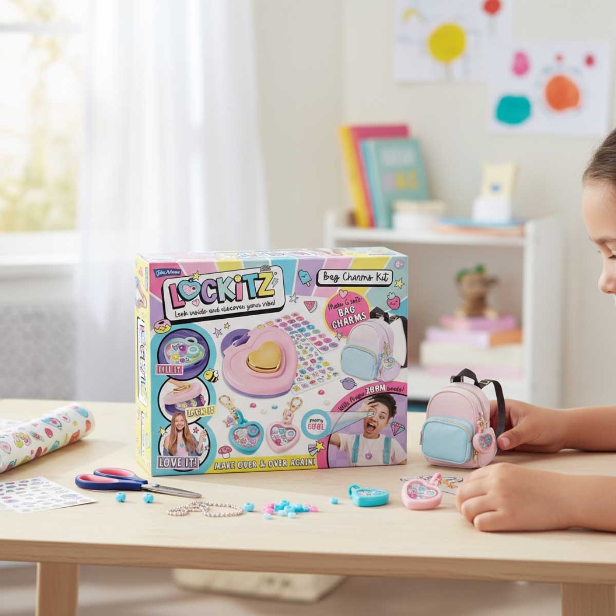 مجموعة لوكيتز لصنع تعليقات الحقائب والمجوهرات للبنات من عمر 6 إلى 8 سنوات