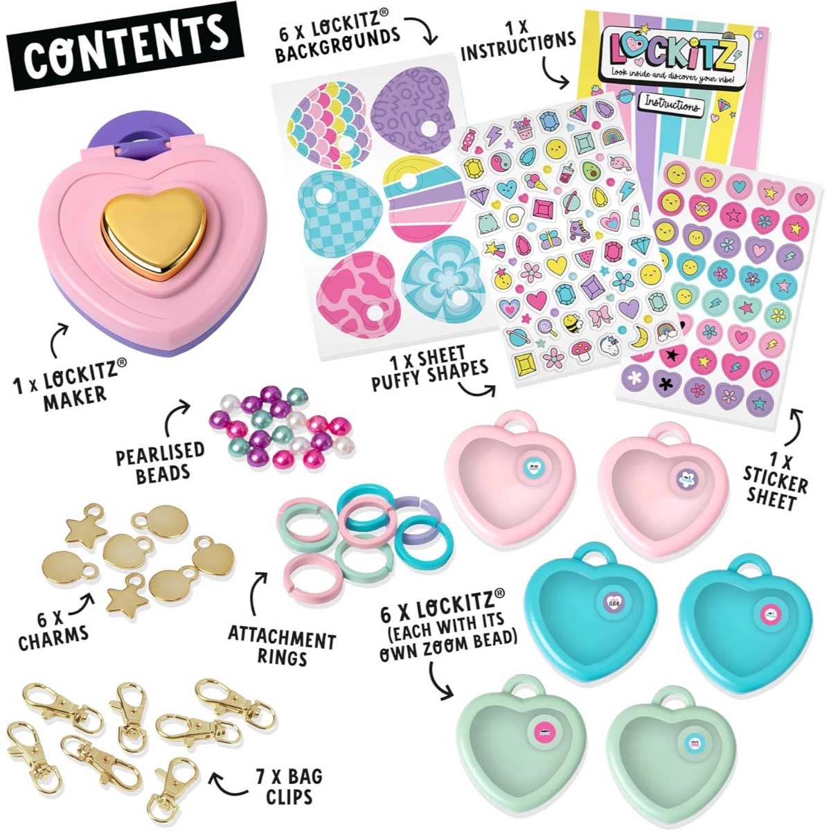 مجموعة لوكيتز لصنع تعليقات الحقائب والمجوهرات للبنات من عمر 6 إلى 8 سنوات