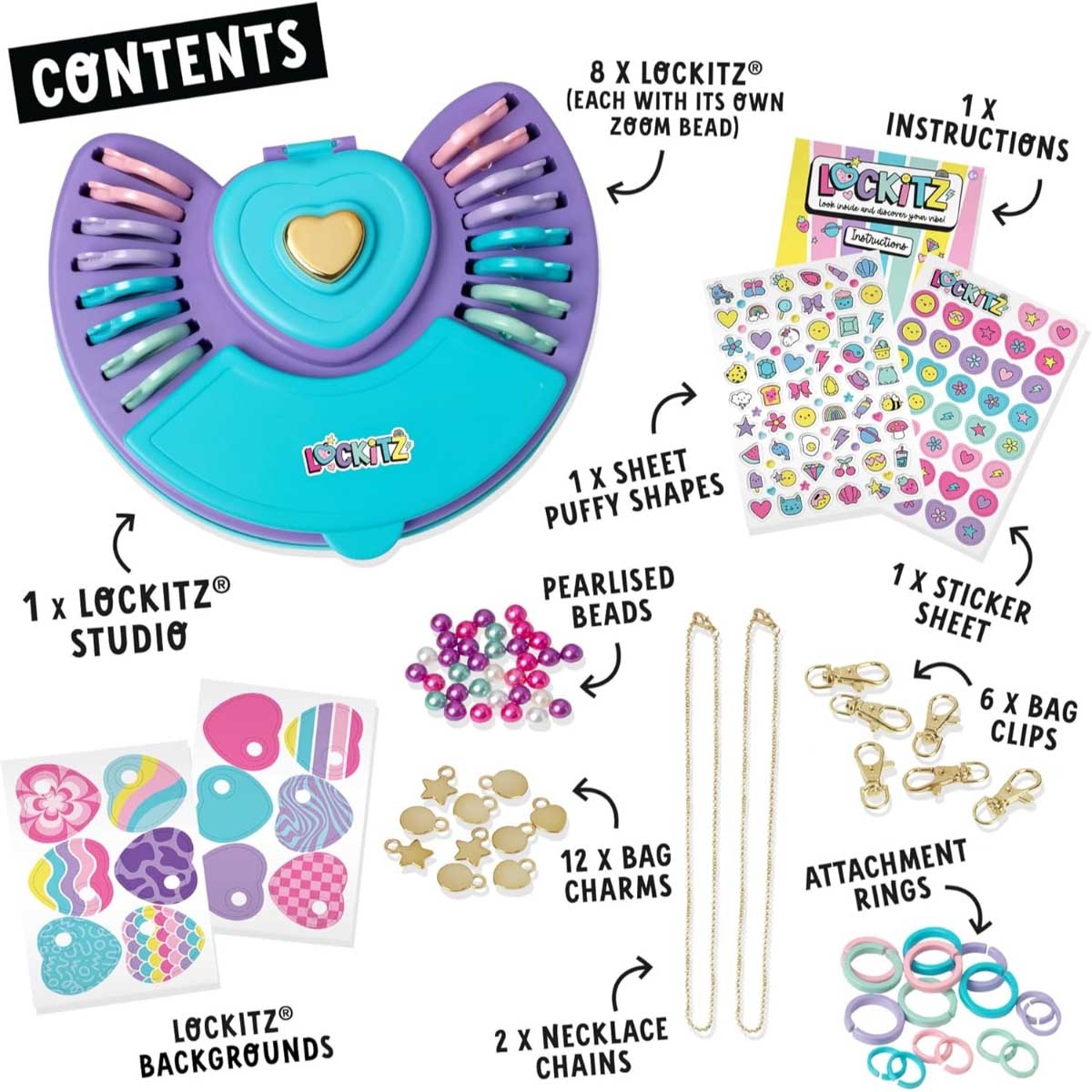مجموعة لوكيتز الفاخرة لصنع المجوهرات للبنات، من 6 إلى 8 سنوات