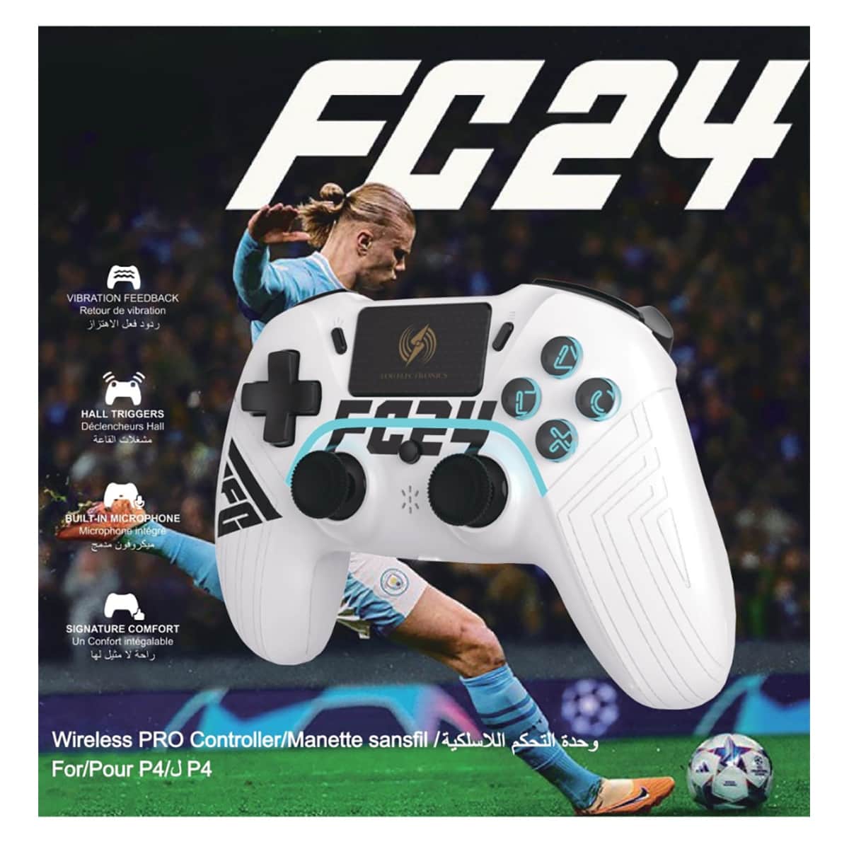 Log Electronics FC 24 Edition Wireless Controller with Charging Cable for PS4/PS3/PC/iOS/Android
