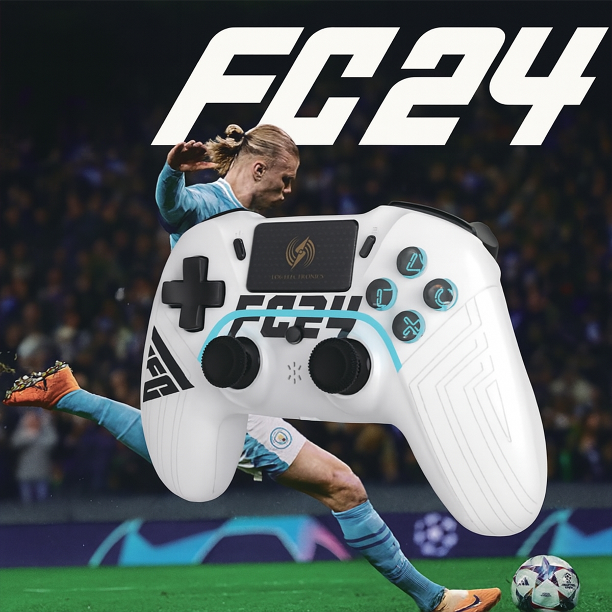 لوغ إلكترونيكس إصدار إف سي 24 يد تحكم لاسلكية مع كابل شحن لبلايستيشن 4/3/كمبيوتر/آي أو إس/أندرويد