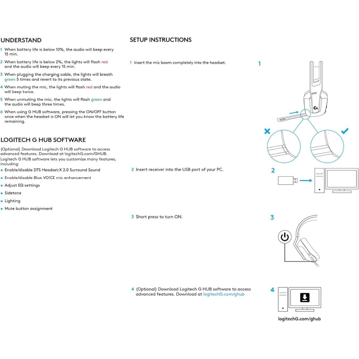 Logitech Black G733 Wireless Gaming Headset