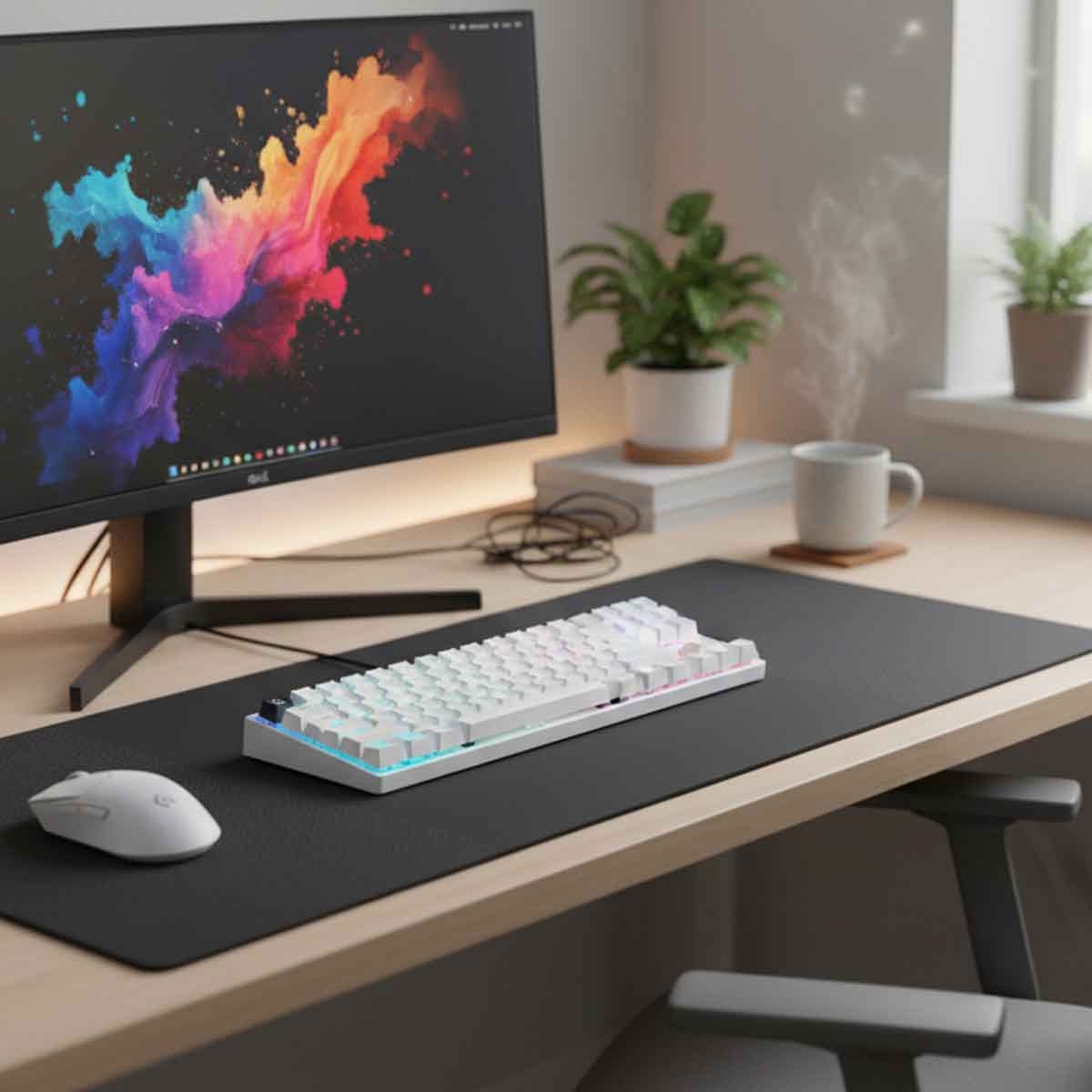 لوجيتك لوحة مفاتيح ألعاب لاسلكية برو إكس 60 باللون الأبيض