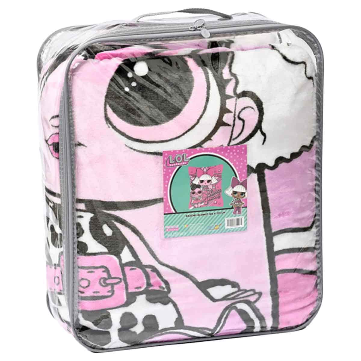 LOL Surprise 100% Polyester Pink Raschel Blanket Throw