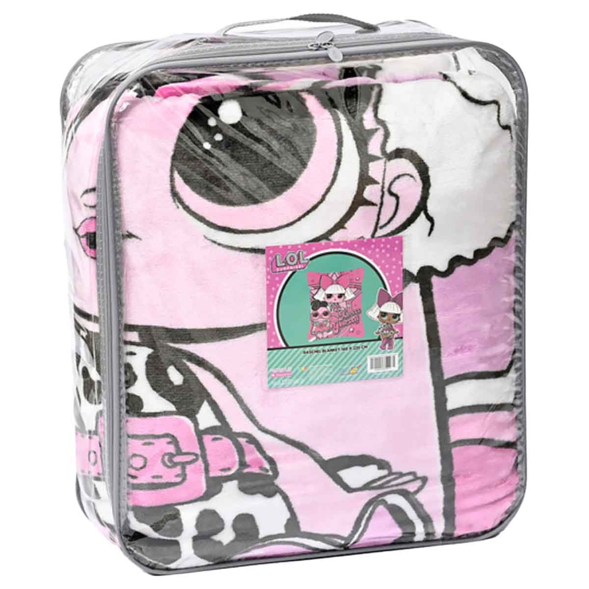 LOL Surprise 100% Polyester Pink Raschel Blanket Throw