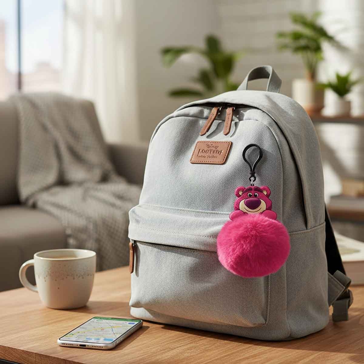 Pyramid Lotso Strawberry Paradise Pom Pom Keychain