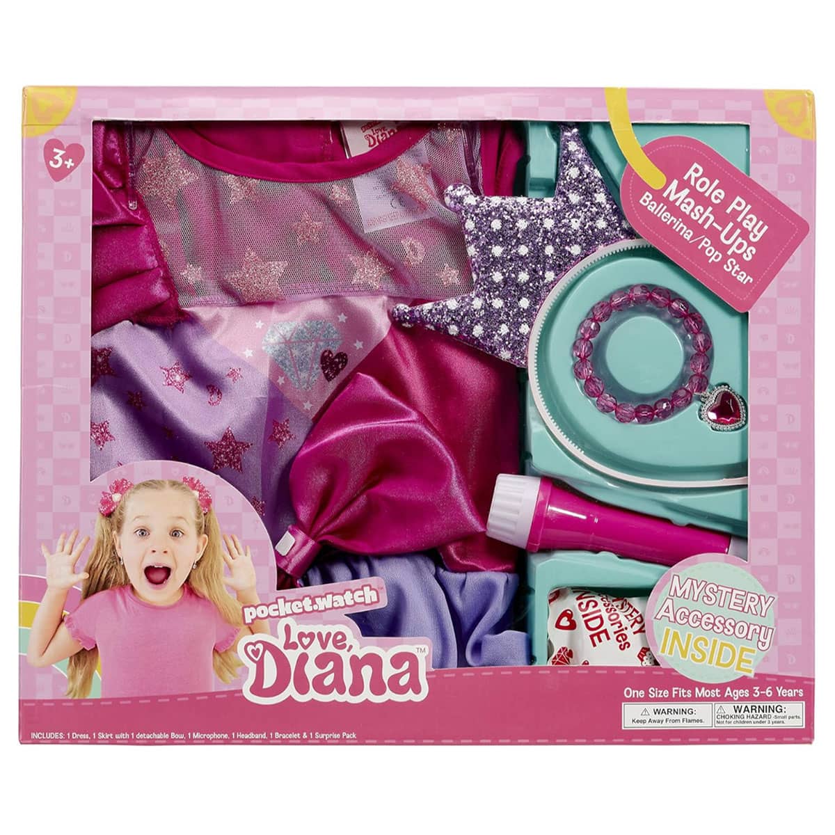 Love,Diana Ballerina Rockstar Dress Up Set Girls, 3-4 Years