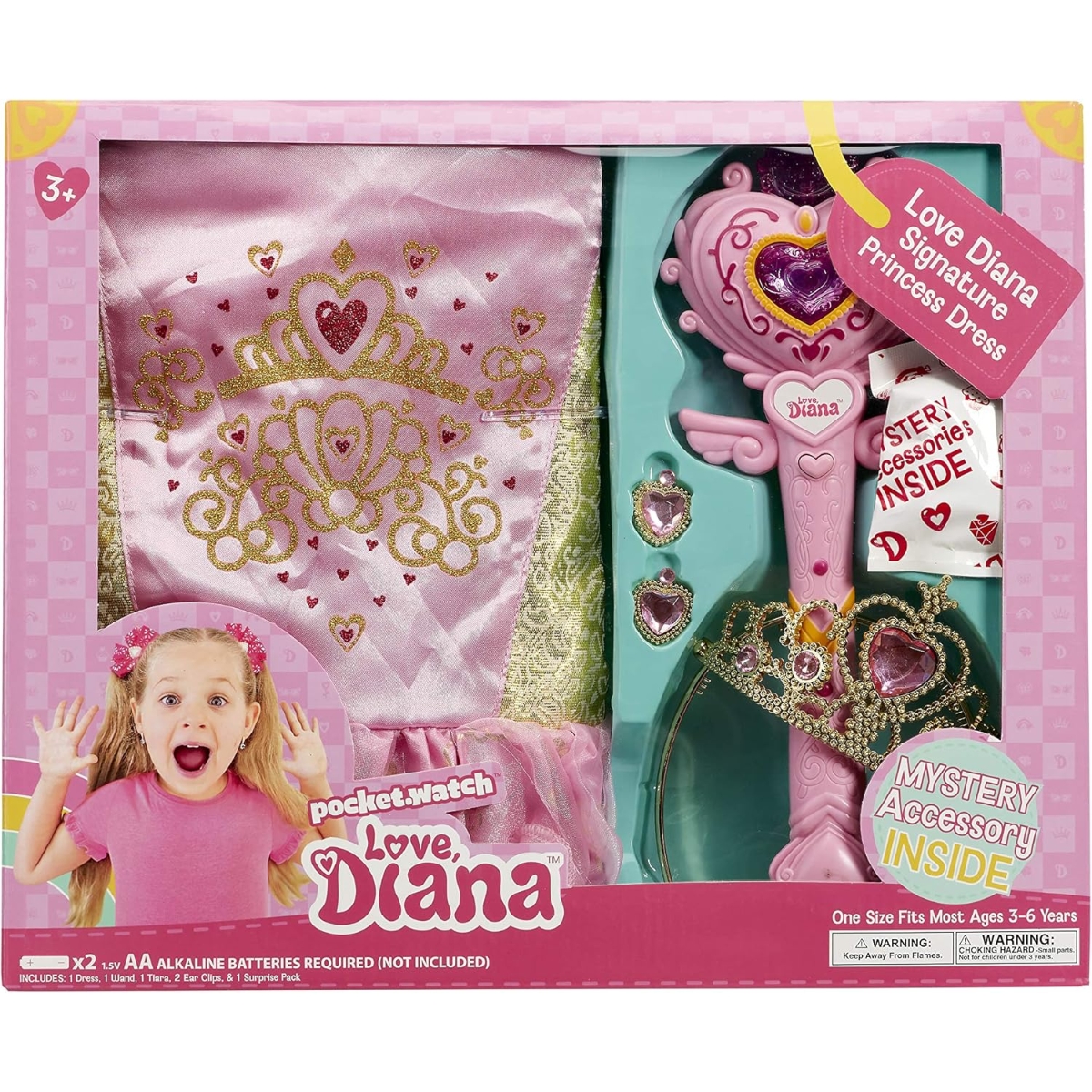 Love,Diana Signature Princess Dress Up Set Girls, 3-4 Years