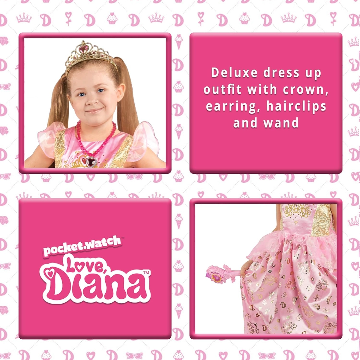 Love,Diana Signature Princess Dress Up Set Girls, 3-4 Years