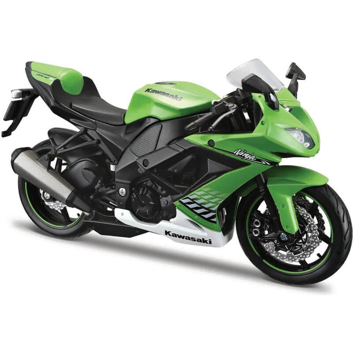 مايستو دراجة نارية كاواساكي نينجا ZX-10R مصبوبة معدنية بمقياس 1:12 مع حامل للأولاد، 3-4 سنوات