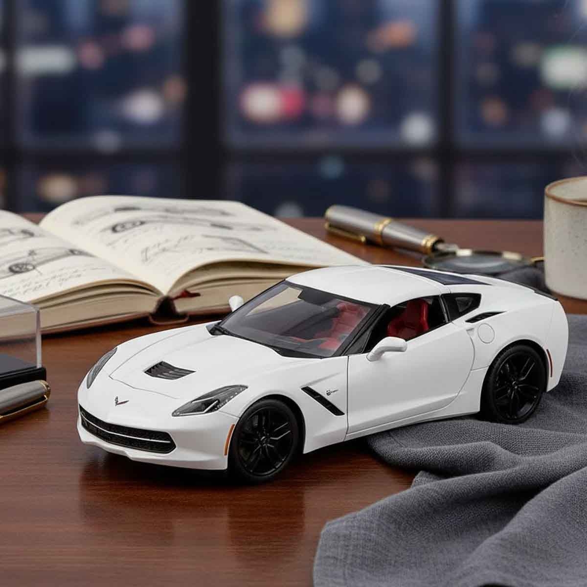 مايستو سيارة دايكاست كورفيت ستينغراي Z51 2014 أبيض 1:18 للجنسين، 3-4 سنوات