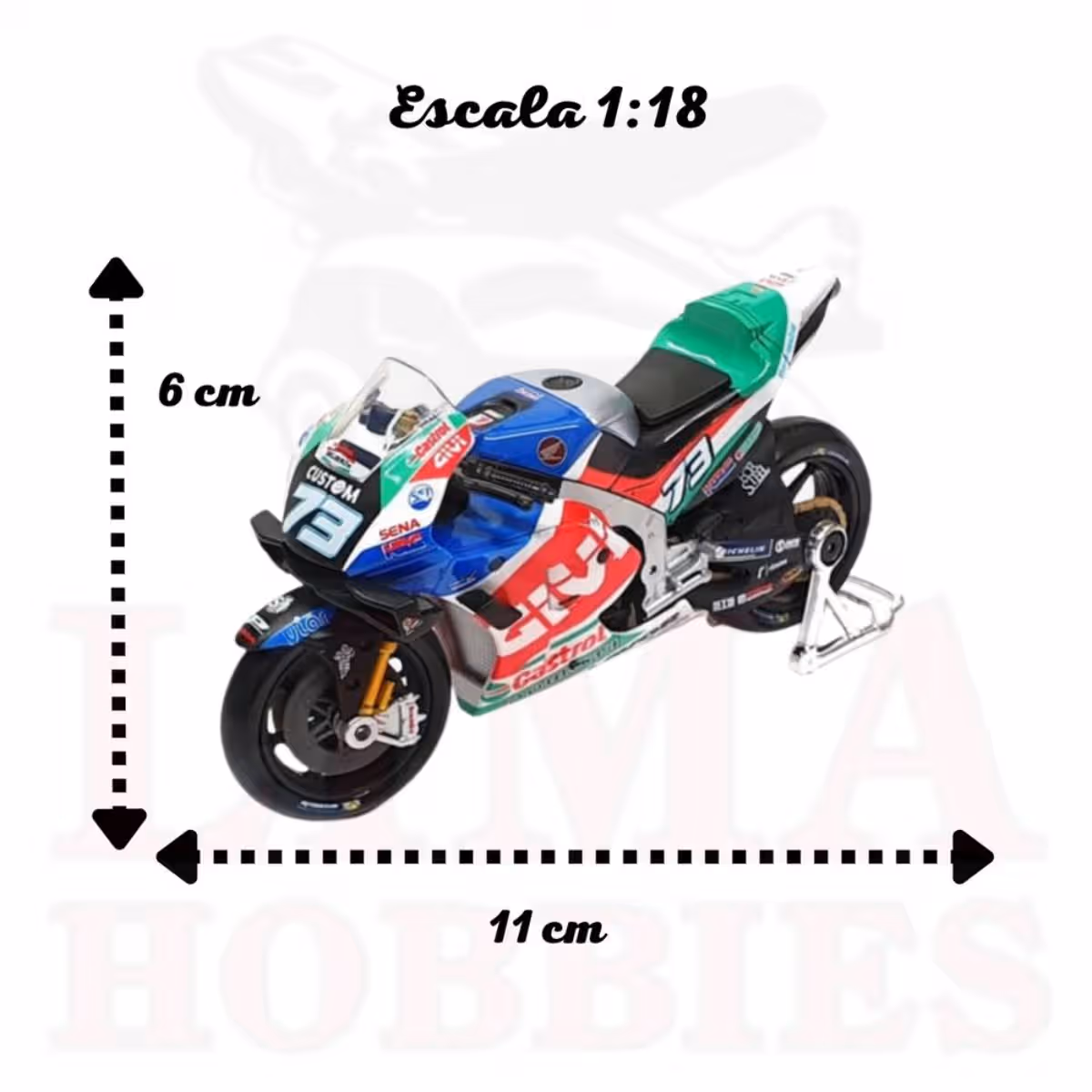 Maisto 1:18 Scale 2021 LCR Honda RC213V Diecast Motorcycle Boys, 3-4 Years