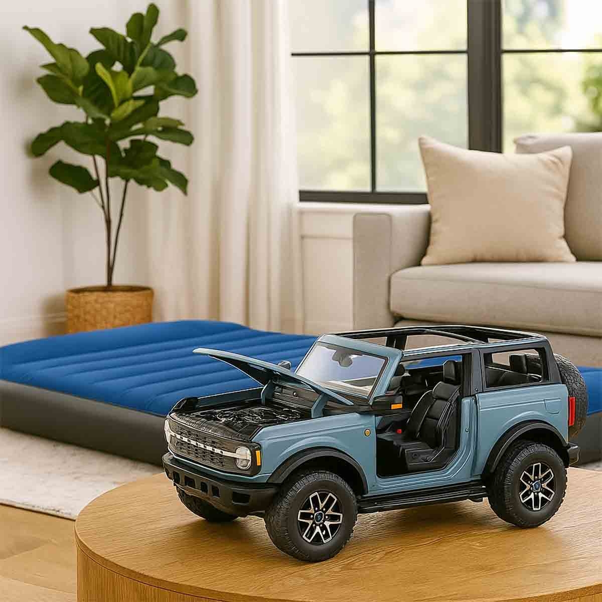 مايستو سيارة دايكاست فورد برونكو باد لاندز زرقاء بمقياس 1:18 للأولاد، من عمر 3 إلى 4 سنوات