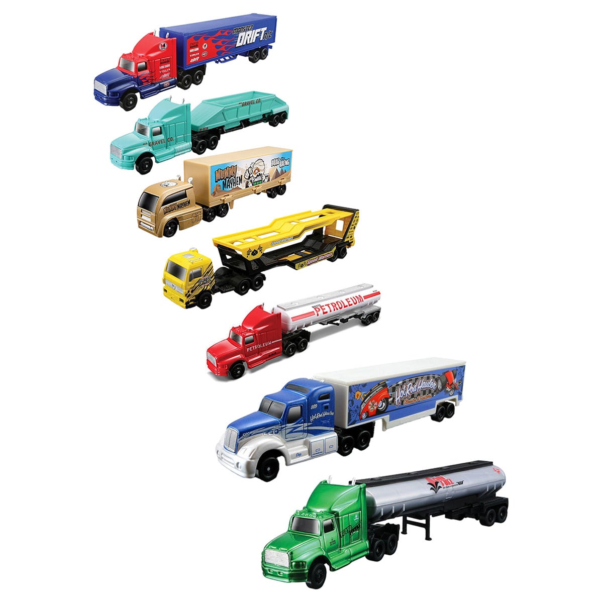 Maisto 1:18 Scale Fresh Metal Assorted Highway Haulers Diecast Truck Boys, 3-4 Years, Pack of 16