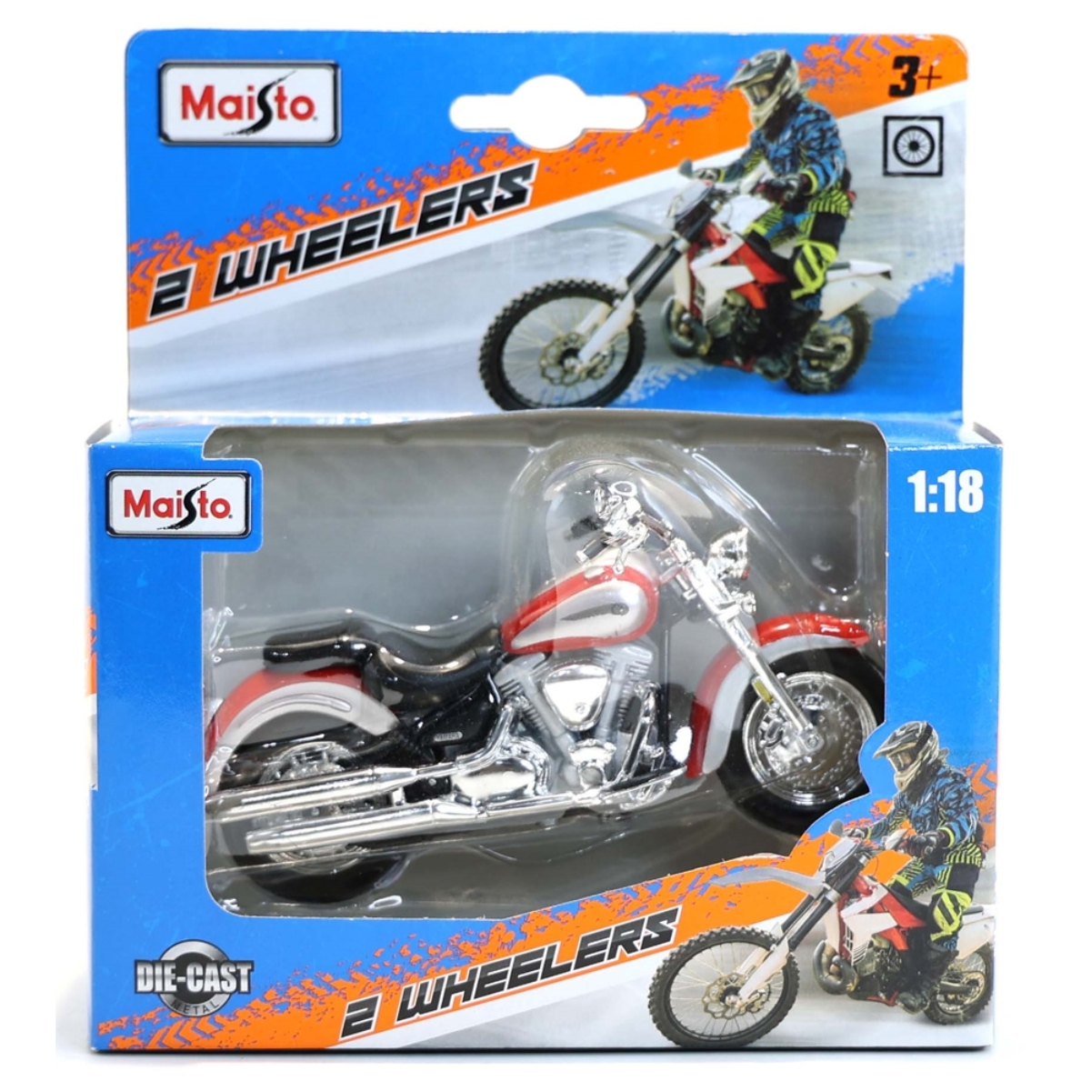 مايستو دراجة نارية بمقياس 1:18 للأولاد، 3-4 سنوات