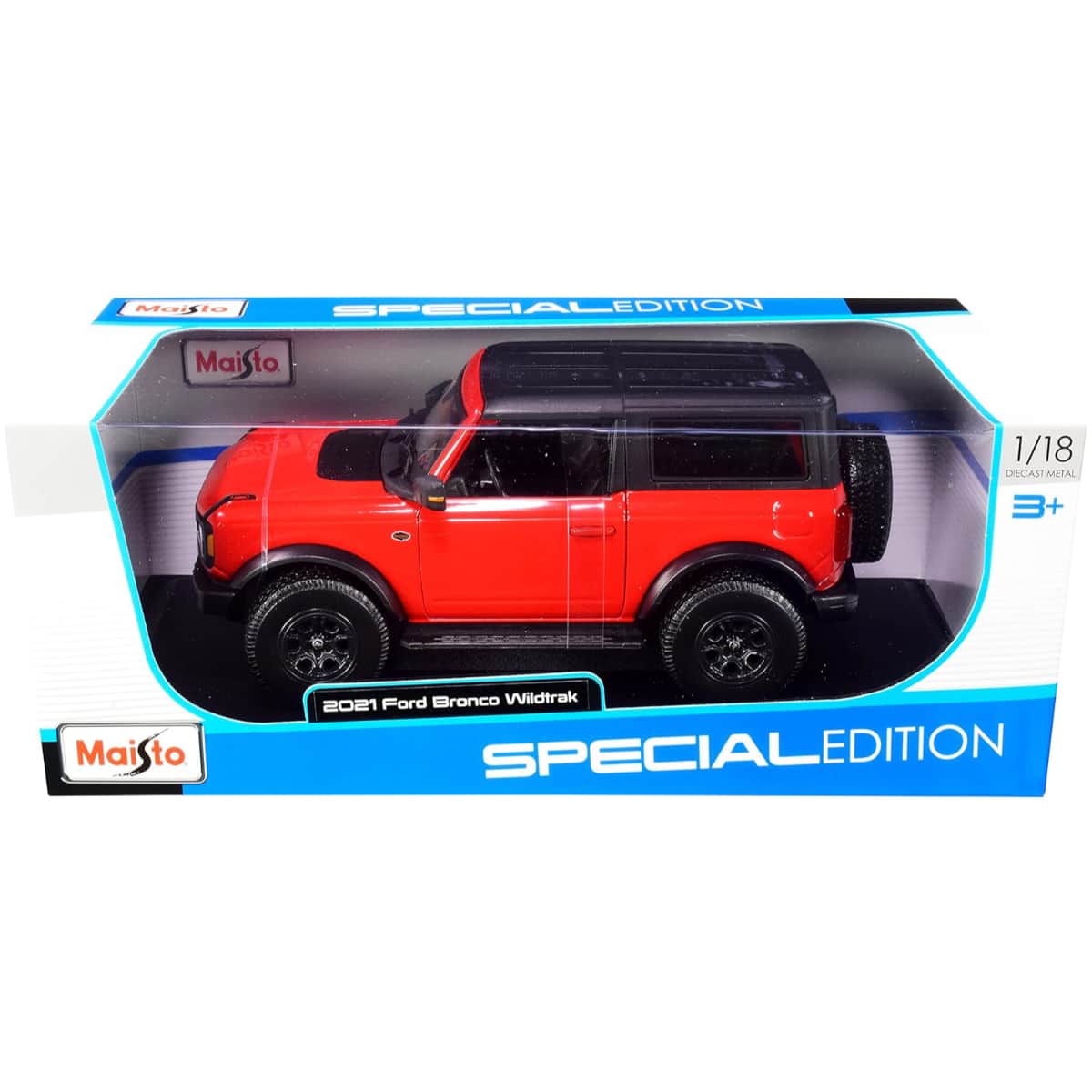 Maisto 1:18 Scale Black Ford Bronco Wildtrak Diecast Car Boys, 3-4 Years
