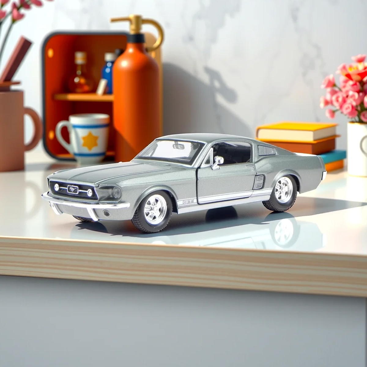 مايستو سيارة فورد موستانغ GT 1967 بمقياس 1:24 معدنية، للأولاد، من عمر 3 إلى 4 سنوات