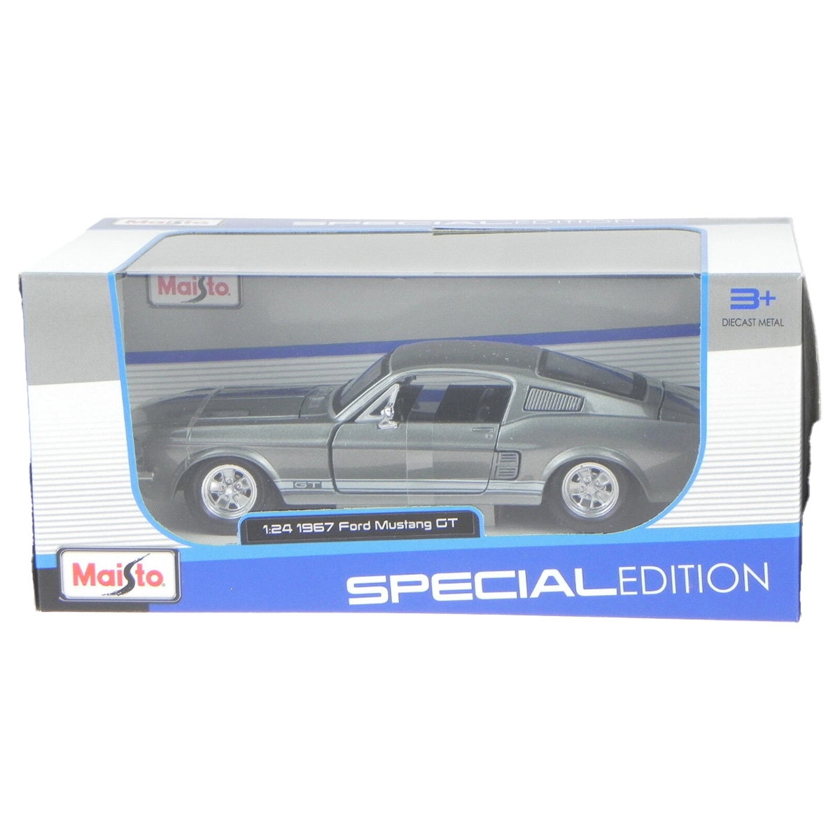 مايستو سيارة فورد موستانغ GT 1967 بمقياس 1:24 معدنية، للأولاد، من عمر 3 إلى 4 سنوات