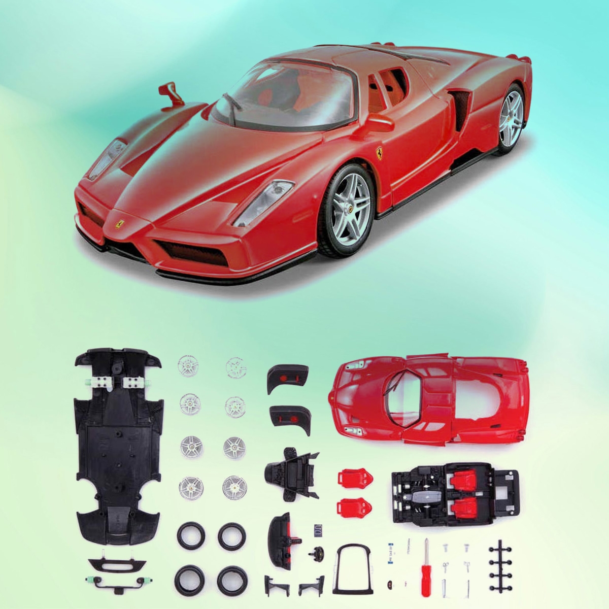 مايستو مجموعة تركيب سيارة فيراري إنزو داي كاست مقياس 1:24 للأولاد، 8-10 سنوات