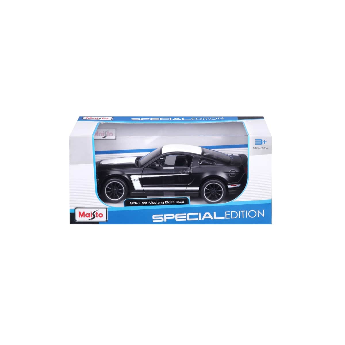 Maisto 1:24 Scale Black Ford Mustang Boss 302 Diecast Car Boys, 3-4 Years